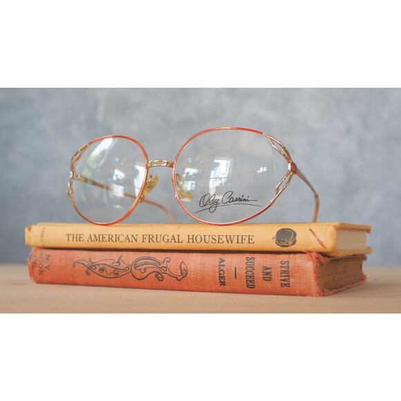 Vintage Eyeglass Frames 1990s By Oleg Cassini Semi Round Grandma Chic Retro